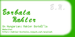 borbala mahler business card